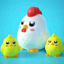 CUTE TINY HEN AND CHICK  NO SUPPORTS