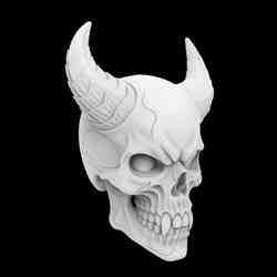 Demon Skull with Glowing Eyes 3D Printable Model