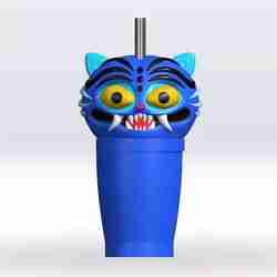 Derpy tiger kpop demon hunters Milkshake cup STL file 3D