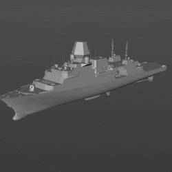 Digital model of the British Type 26 frigate