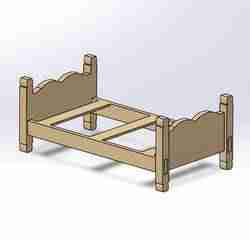 Doll Bed Frame , Twin, Easy Print