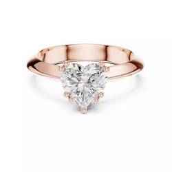 Double Prong Solitaire Heart Diamond Knife Edge Ring File Video