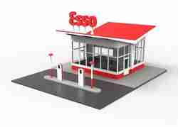 ESSO GASOLINE STATION DIORAMA 1-64 - ESTACION DE SERVICO ESSO