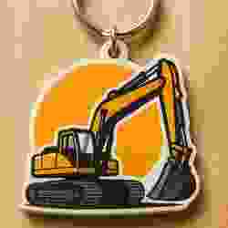 Excavator Keychain