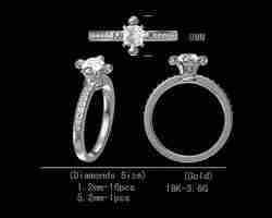 Fancy simple design diamond engagement ring for women 3D model