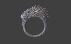 fish ring silver ring with scales