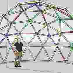 Geodesic dome display tent / stage