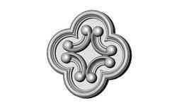 Gothic clover frame scroll arc rosette relief ornament