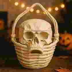 Halloween Skull Basket STL File 3D Printable No Supports
