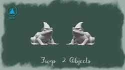 Halloween Witch Frogs 2 STL Miniatures with Wizard Hats