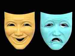 Happy and Sad Theater Masks Comedy and Tragedy