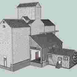 HO Scale Wooden Grain Elevator