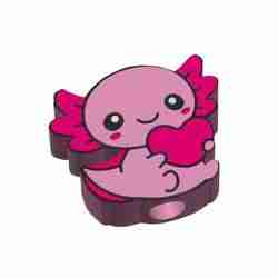 Kawaii Axolotl with Heart straw topper 2 sizes 3MF File included
