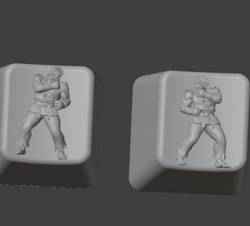Keycap 3D mechanical keyboard 80% RYU VS KEN -- Street Fighter