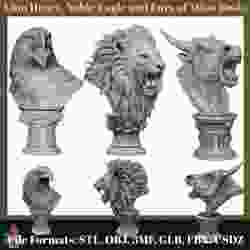 Lion Heart  Noble Eagle and Fury of Mino Busts