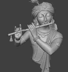 Lord Krishna Playing Flute Divine Wall Art