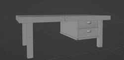 Low-Poly Office Desk with Drawers - Custom 3D Model