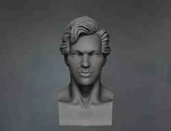 Male human head sculpture