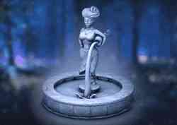 Middleages stylized fountain w/girl
