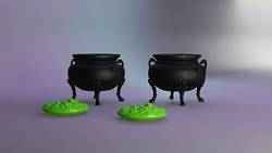 Miniature Witch Cauldron STL Halloween Dollhouse Potion