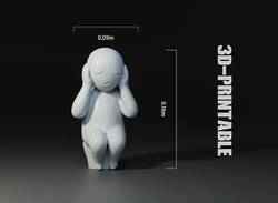minimal sad miniature statue Silence