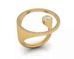 Modern Spiral Gold Ring with Diamond and Pave Setting