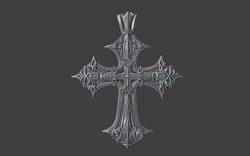 ornate silver cross pendant  christian jewelry