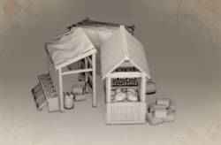 Pirate Island Architecture - shopping tents