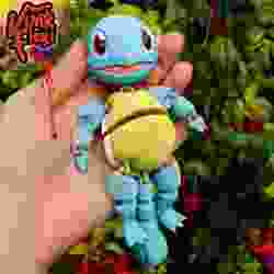Pokemon Squirtle Flexi Print In Place plus figure and keychain