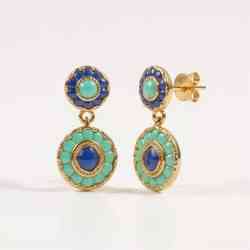 Royal Turquoise and Lapis Inspired Earrings