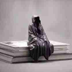 sculpture death waiting sitting halloween decoration