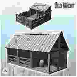 Set of two barns for farm animals and pigs (27) - USA America ACW American Civil War History Historical