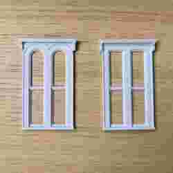 Set of Two Matching Victorian Windows with Corbels
