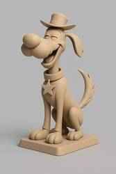 Sheriff Dog 3D Model  Cowboy Style Dog Figurine STL
