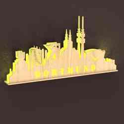 SKYLINE DORTMUND MIT STAND UND LICHT