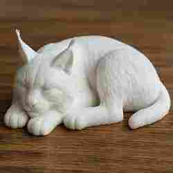 Sleeping Eurasian Lynx Figurine