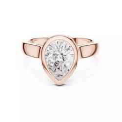 Solitaire Pear Cut Bezel Set Engagement Wedding Ring File Video