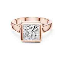 Solitaire Princess Cut Diamond Bezel Set Wedding Ring File Video