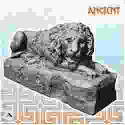 Statue of elongated lion (damaged version) (3) - Ancient Classic Old Archaic Historical 28mm 20mm 15mm