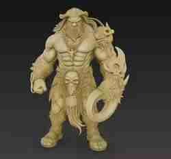 Stylized Barbarian Warrior 3D Model-Fantasy Sculpture-Game