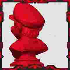 Super Mario Headphone Stand_ Statue Bust