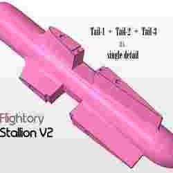 Tail for Flightory Stallion V2 as single part