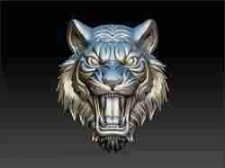 Tiger present open mouth