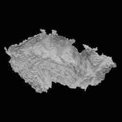 Topographic Map of Czechia – 3D Terrain