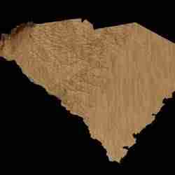 Topographic Map of South Carolina – 3D Terrain