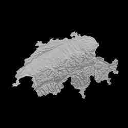 Topographic Map of Switzerland – 3D Terrain