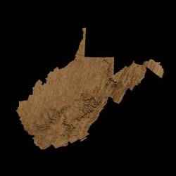 Topographic Map of West Virginia – 3D Terrain
