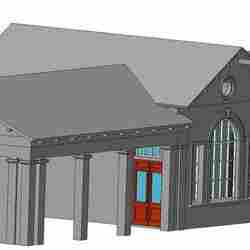 Typical design of a suburban pavilion of a bus stop station