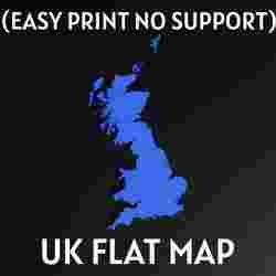 United Kingdom FLAT MAP (EASY PRINT NO SUPPORT)