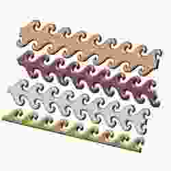 Wave greek key strips onlay cornices and friezes relief 3D print model